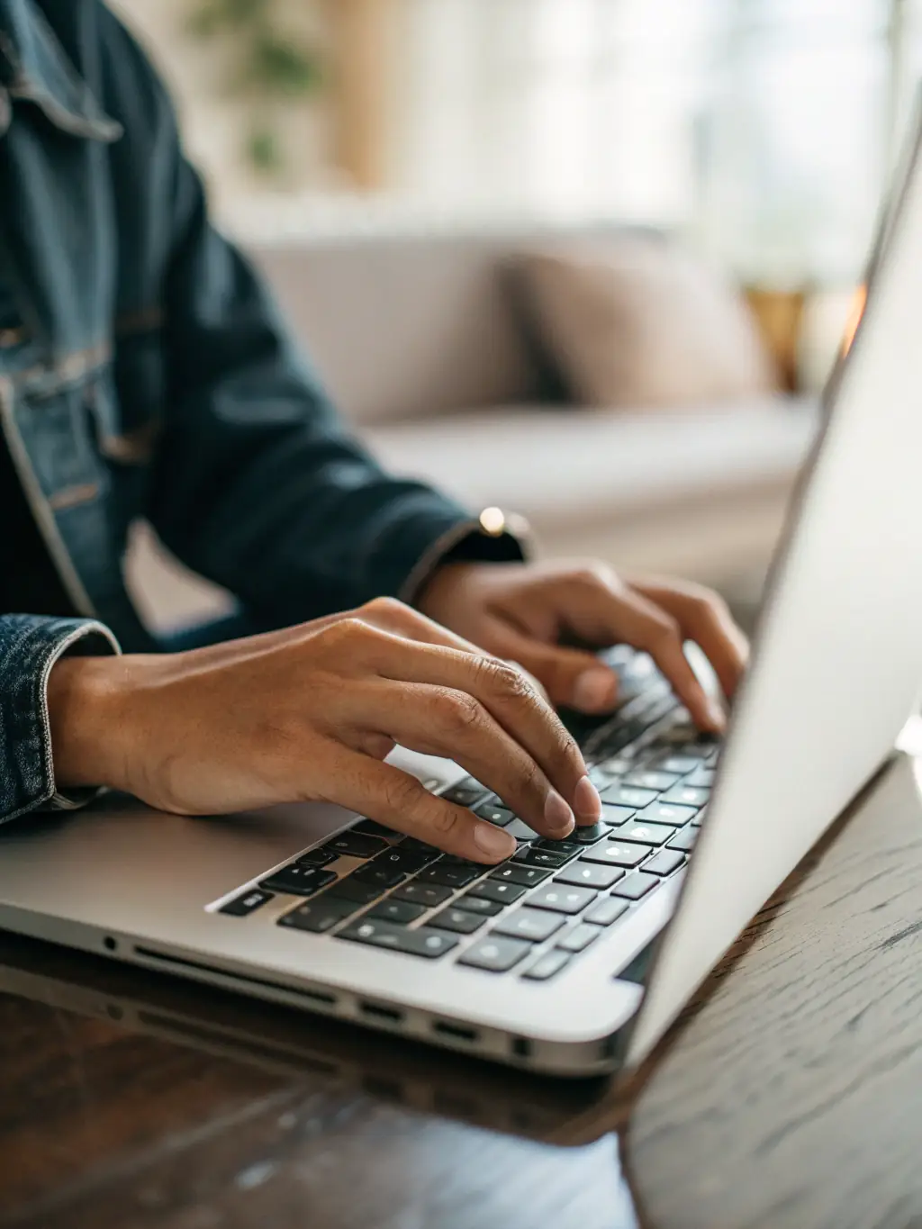 A close-up shot of a hand making a donation online, representing financial support for the organization.